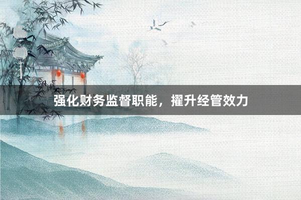强化财务监督职能，擢升经管效力